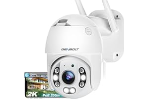 [DC&PoE] GENBOLT 4MP Zewnętrzna Kamera Bezpieczeństwa WIFI, 2.5K Kamera Monitoringowa Zewnętrzna IP CCTV, Wykrywanie Humanoidów, Automatyczne śledzenie, Bezprzewodowa,Wodoodporność(2.4&5GHz)