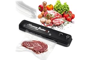 CJBIN Vacuum Sealer Machine, Automatic Vacuum Pack Machine with 50 PCS Vacuum Sealer Bags, Compact Food Packet Sealer with Easy Options, for Preserving Meat, Fish, Fruits, And Vegetables