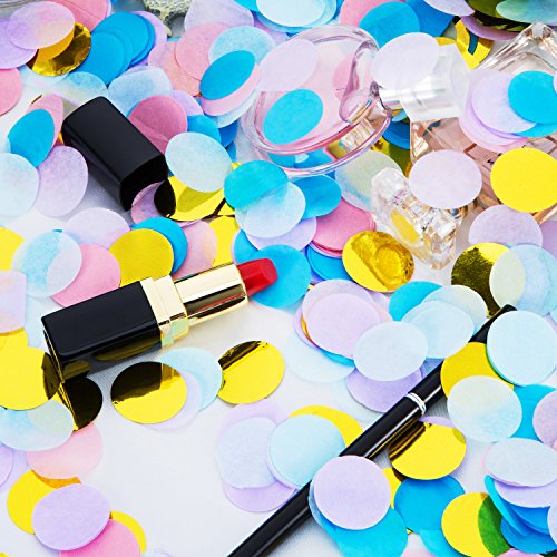 Outus 1 Zoll Papier Konfetti für Baby Dusche Braut Dusche Party Dekoration, 10000 Stück, 5 Farben - 3