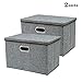 Produktbild Große Aufbewahrungsbox, 17,7 '' Robuste & StrongCollepsible Stoff Aufbewahrungsbehälter Bakset Home Cube Organizer Mit abnehmbarem Deckel für Schlafzimmer, Schrank, Regale, Büro, Grau, 2 Packungen