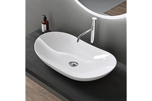 DOPORRO Sogood Lavabo vasque à poser blanc 63cm lave main Bruxelles858 63x36,5x14cm