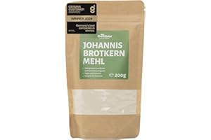 ‎RHEINNATUR RheinNatur Johannisbrotkernmehl 200 g - 100 % Naturprodukt aus gemahlenen Johannisbrotkernen - Veganes Verdickungsmittel, Bindemittel & Mehl-Alternative