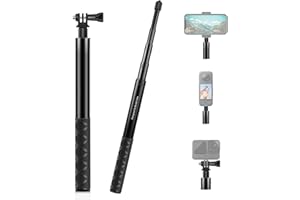 PULUZ 114cm Insta 360 x3 Invisible Selfie Stick for Osmo 360, Extension Invisible Monopod with Adapter Base & Dual Screw for Insta360 One RS X2 X3 X4 X5