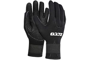 TrusMe Neoprene Gloves Scuba Diving Gloves Wetsuit Dive Gloves for Men Women, 5MM Flexible Anti Slip Thermal Five Finger Surfing Gloves,Black,M