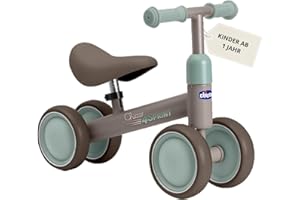 Chicco Kinder Laufrad ab 1-3 Jahre, Pedalfreies Balance-Fahrrad für Kinder,Spielzeug, Vierrad, Lauflernrad, Gummiräder, rutschfeste Griffe, Lauflernrad, für Jungen Mädchen max. 20 kg, Geshenke, Beige