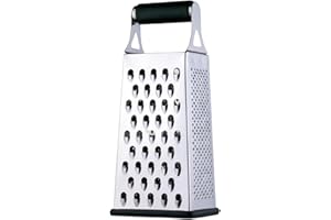 Râpe verticale à quatre côtés en acier inoxydable pour concombres, carottes et fromage, pommes de terre au melon, etc. poignée antidérapante, idéale pour râper les tranches de nilican