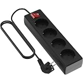 Garza Power &ndash; 4 Socket Power Strip with Switch and Earth Socket | 3 Metres Multiple Thief | Up to 3680W | Child Protection |