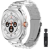 CONSTRAIN - Samsung ile uyumlu Galaxy Watch 7 Ultra 47mm Kordon Klipsli Metal Kordon 04 +Kısaltma Aparatı