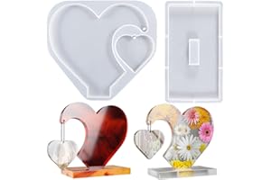 HyzaPhix 2pcs Stampi in Resina Epossidica per Cornici Fotografiche, stampo cornice foto di Amore, Stampini Silicone di Cuore per Fai Da Te Personalizzata Portafoto Regalo Decorazini Ornamente