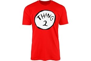 WillowGifts Thing 1 Thing 2 T-Shirt Top Tee Novelty World Book Day Library Cartoon Human-Like Twins One Two Cute Mischief Reckless Cheeky Naughty Box Gift Present (Thing Two, 9-11 Years)