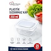 Kalbi Ticaret Plastik Saklama Kabı 250 gr 25 Adet Plastik Kapaklı Kase Sızdırmaz Kap Şeffaf Kullan At Kase