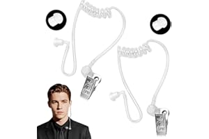 QIZHIQIAMY Spion Kostüm Zubehör, Geheimagent Kostüm Kinder, Fake Headset, Schallschlauch Funkgerät, Ersatz Schallschlauch mit Halteclip, Ohrstöpseln für Halloween und Karneval (B)