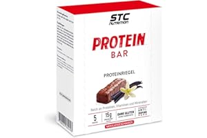 STC NUTRITION - Protein Bar - Riegel mit hohem Proteingehalt - Fördert höhere Leistungen und eine bessere Regeneration - Vanillegeschmack - 5 Riegel