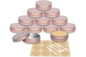 YANCAER 10 pezzi Barattoli di alluminio 100ml Rosa opaco - D83mm x H24mm Scatola Rotonda in Alluminio con Tappo a Vite Contenitori in Metallo per Lozione Crema Maschera Mini Candela