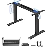 FlexiSpot Electric Standing Desk with 2 Motors Load 100 kg, Height Adjustable Steel Desk with Smart Panel Memory Function, An