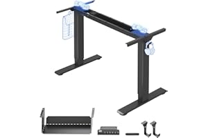 FlexiSpot Bureau Assis Debout Électrique à 2 Moteurs Charge 100kg, Bureau Réglable en Hauteur en Acier avec Panneau Smart à Fonctions Mémoires, Système Anti-collision, Cadre en Noir