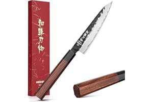 HEZHEN Cuchillos Utilitario 13,5CM, Acero Revestido Acero Forjado Compuesto Cuchillo de Uso,Cuchillo de Cocina Pelado de Frutas,Mango Octogonal