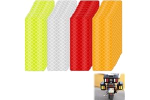Azlanway Pegatinas Reflectantes, 40 Tiras de Seguridad Autoadhesivas en 4 Colores para Bicicleta, Motocicleta, Coche, Casco y Ropa. Cinta Reflectante Impermeable para Mayor Visibilidad Nocturna