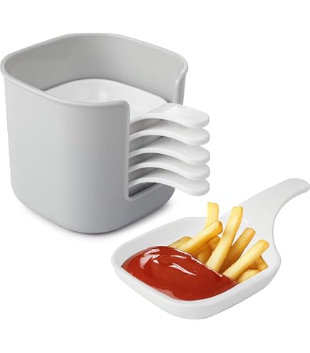 20 Bols à Snack 2-en-1 Avec Compartiment Sauce - Plastique Alimentaire 18x16.5x3.5 Cm - 4 Couleurs