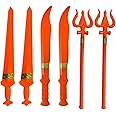 Vidhyapati Plastic Weapon Role Play Toy for Kids | Smooth Edges Activity Toy. (2-Trishul/2-Talwar/2-Khanjar (Combo - 6 Pcs))