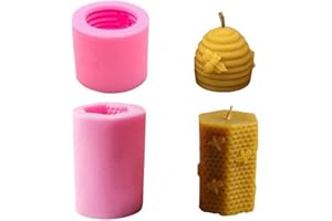 SQXALDM Moule Silicone pour Bougies Cire D'abeille Moules en Silicone Bougies en Forme de Ruche Silicone Bricolage Moules à Bougie à la Main D'abeille Décoration de Gâteau Fondant Abeille 3D Savons(2 Pièces)