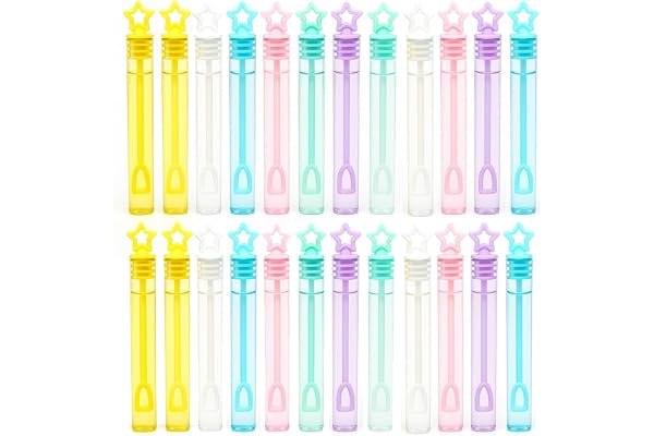 GGUFAY 24 Bulles de Savon avec Design Étoile, Bulles De Savon Jouet,Mini Jouet Anniversaire Enfant,Petits Cadeaux Invités Anniversaire,en 6 Couleurs(Pas de liquide)