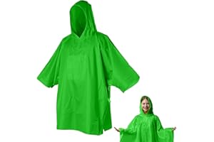 Powersell wiederverwendbarer Regenponcho, ultraleicht, 70 g, Regencape mit Kapuze, wasserdicht, winddicht, für Männer und Frauen und kinder, Wandern, Reisen, Camping, Angeln, Trekking