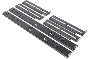 UNYKAch Paire de railes en Acier Type télescope, pour armoires Rack 1U/4U avec vis Dimensions 550 x 45 mm