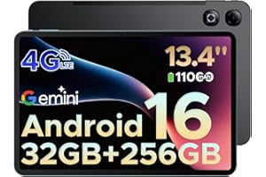 DOOGEE Tab G6 MAX Tablet Android 16, Tablet 13 Pulgadas, 32GB+256GB/2TB, Octa Core 11000mAh Tablets Gaming, Gemini AI/4G Dual SIM+WiFi 5G/13MP+8MP/GPS/OTG/Face ID/Altavoces Duales, Tableta Andriod