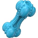Dog Toy Aggressive Chew with Squeaker, Indestructible Interactive Chew Toy with Rubber Bone to Clean Natural Toothbrush for M