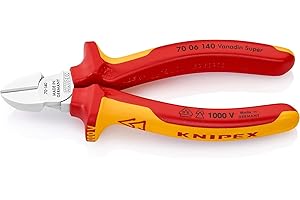 Knipex Pince coupante de côté chromée, isolées par gaines bi-matière, certifiées VDE 140 mm 70 06 140