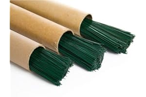 World of Sparkles Florist Stub Wire Stem for Wiring Flowers Arts and Crafts Brides Bridesmaid 18 Gauge (1.25mm Diameter), Green, 14 Inches - 100pcs