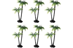 NHPY Modellini di Palme Mini Modello Albero in Plastica Modello di Palma Artificiale Modelli Paesaggistici per Modellismo Ferroviario Architettura Diorama Paesaggio Fai da Te, 6 pezzo