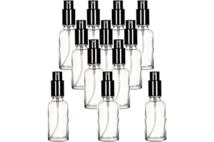 YIZHAO Bottiglie Spray Vetro 30ml, Trasparente Spruzzino Nebulizzatore Piccolo, per Olii Essenziali, Profumo, Pulizia, Cosmetici, Viaggio, Farmacia - 12 Pcs