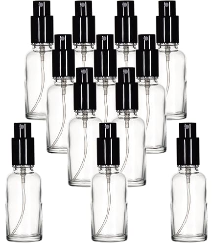 20 x 50ml Sprühflasche, Braunglas, schwarzer Zerstäuber