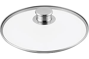 ‎GASTROSUS Gastrosus 163930-28 Glasdeckel Industar 28 cm, Pfannendeckel aus Glas mit Edelstahlrand, Universaldeckel 28 cm Glas mit Edelstahl