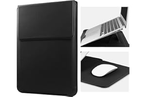 HoYiXi 14 Pouce Housse pour Laptop Cuir Pochette Case Compatible avec MacBook Pro 14 2021/ASUS Vivobook 14/HP Pavilion X360/Lenovo IdeaPad 14/Dell Lenovo HP ASUS Acer Huawei Matebook 14'' PC, Noir