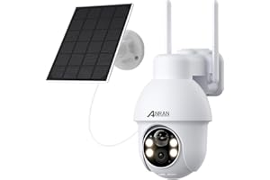 ANRAN Cámara Vigilancia WiFi Exterior Solar, 2K HD Camara Vigilancia Exterior 360°, Detección de Movimiento AI, Visión Nocturna en Color, Alarma de Luz y Sonido, Compatible con Alexa, Q03 Pro Blanco