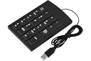 XATGIOUY USB Numeric Keypad, Mini USB Number Pad, Portable 19 Key Number Keyboard Wired for Laptops & Desktops, Quiet Keys Ideal for Data Entry & Accounting Compatible with Windows, Linux, Android, iOS