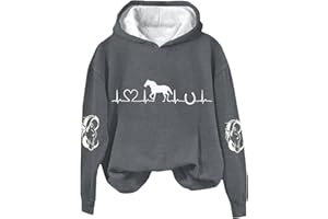 EMUKFD Oversized Hoodies for Women, Uk Casual Drawstring Long Sleeve, Cute Print Drawstring Hood Long Sleeves Plus Size Sweatshirt Hearts Print Jumpers Fall Classic Tops