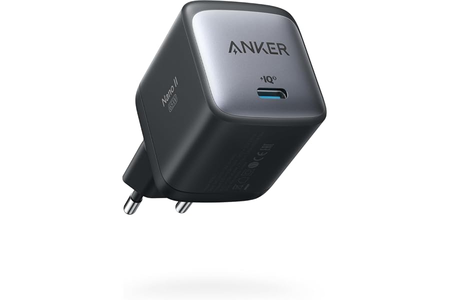Anker Nano II 65W USB C Ladegerät Netzteil mit Schnellladeleistung | GaN II Technologie für MacBook Pro/Air, Galaxy S20/S10, iPhone 17/Pro/iPhone Air/16/15, iPad, Pixel