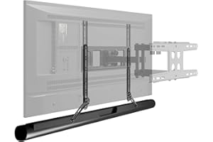 VonHaus Sound Bar Bracket, Adjustable Universal Sound Bar Mount for Above or Below TV, Easy to Install, Sturdy & Compatible with Sonos Arc, LG & Most Soundbars with Mounting Holes, Max Capacity 15kg