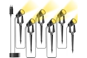 Bomcosy Luci per Giardino 20M,LED Illuminazione Da Giardino, Set Da 6 Lampade Da Giardino Con Picchetto, Gartenstrahler Led Außen 27V 900Lm, IP65 Impermeabile für Draußen, Terrasse, Einfahrt