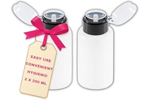 LALILL Flaconi Dosatori 2x200ml - Dispenser con Pompa per Liquidi Cosmetici - Acetone Cleaner Shampoo Lozione - Uso Professionale e Domestico