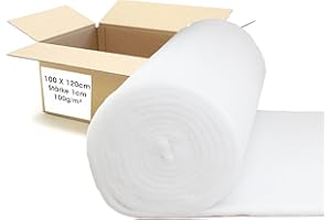 Lederkonzept 1m Polsterwatte Volumenvlies 100g/m², 1,2m breit x 1,00m lang, ca. 10 mm dick, 1,20 m², 100% Polyester, waschbar, Produktklasse 1, Patchworkvlies, Polstervlies