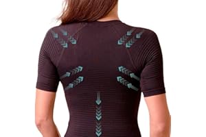 Anodyne® Correcteur De Posture Tee Shirt - Femmes | Posture Shirt Du Dos & Épaules | Posture Corrector Tshirt | T-shirt confortable avec redresseur de posture | Medium/Large - Noir