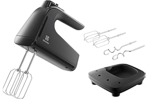 Electrolux Elfrusta Serie 300 EHM4B 5 velocità, Funzione Turbo, Parti in acciaio inox lavabili in lavastoviglie, soluzione compatta di stoccaggio, realizzata in 24% plastica riciclata, 500 W, grigio