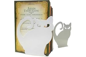 Winterworm Lot de 2 serre-livres en métal Motif chat blanc