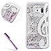 Produktbild Für Samsung Galaxy S7 Edge Hülle Glitzer,Galaxy S7 Edge Hülle Transparent Hart Liquid Case,EMAXELERS Glitzer Flüssig Hülle für Galaxy S7 Edge,Galaxy S7 Edge Hülle Blumen,Samsung Galaxy S7 Edge Hülle Clear,Galaxy S7 Edge Hülle Crystal,Galaxy S7 Edge Hülle Bling Diamant Sparkly Flüssig Flowing Liquid 3D Transparent Hart Rückseite Handytasche Hülle Schale Etui Tasche Case Cover Haut Schale für Samsung Galaxy S7 Edge,Silver Liquid:Music Note