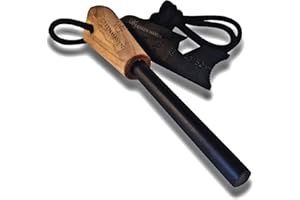 GREEN HAVEN Camping Essentials Survival Fire Kit – Survival Kit Flint and Steel Fire Starter Kit | Fire Starter Survival Kits Includes Flint Striker Multi Tool & Chunky Wooden Handle for Better Grip